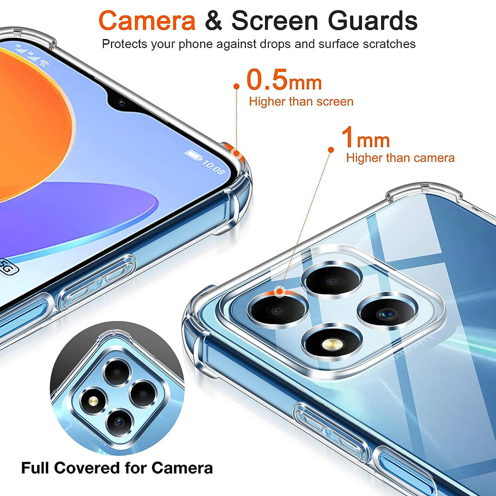 Obal na Honor 70 Lite / X6 / X8 5G, Techsuit, nárazuvzdorný priehľadný, transparentný