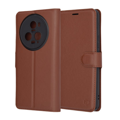 Puzdro pre Honor Magic5 Pro, Techsuit, kožené folio, hnedé