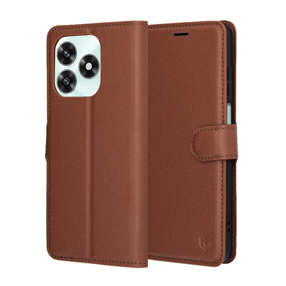 Case for Honor X5c Plus, Techsuit, Leather Folio, Brown