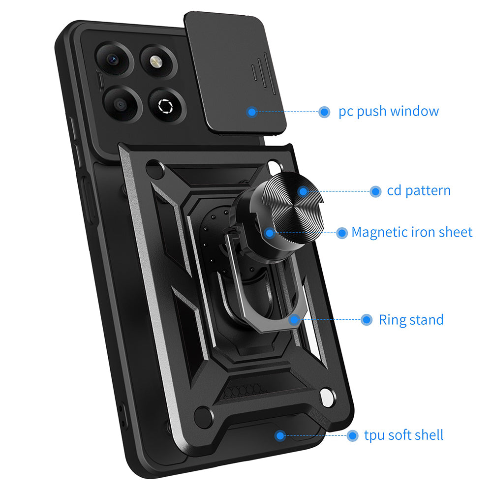Puzdro pre Honor X6b, Techsuit, CamShield, Čierne