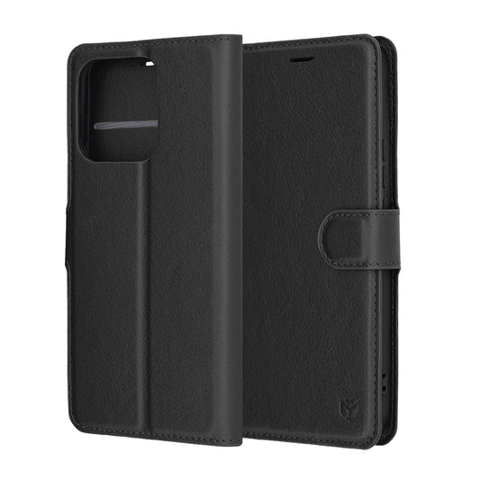 Obal na Honor X8c, Techsuit, kožené folio, čierny