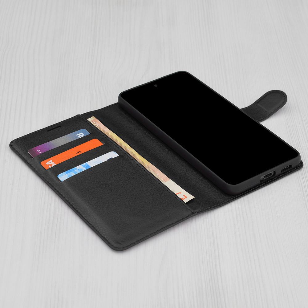 Puzdro na Honor X9c / Magic7 Lite, Techsuit, kožené folio, čierne
