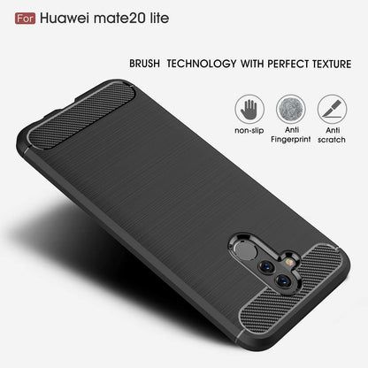 Case for Huawei Mate 20 Lite, Techsuit, Carbon, Black