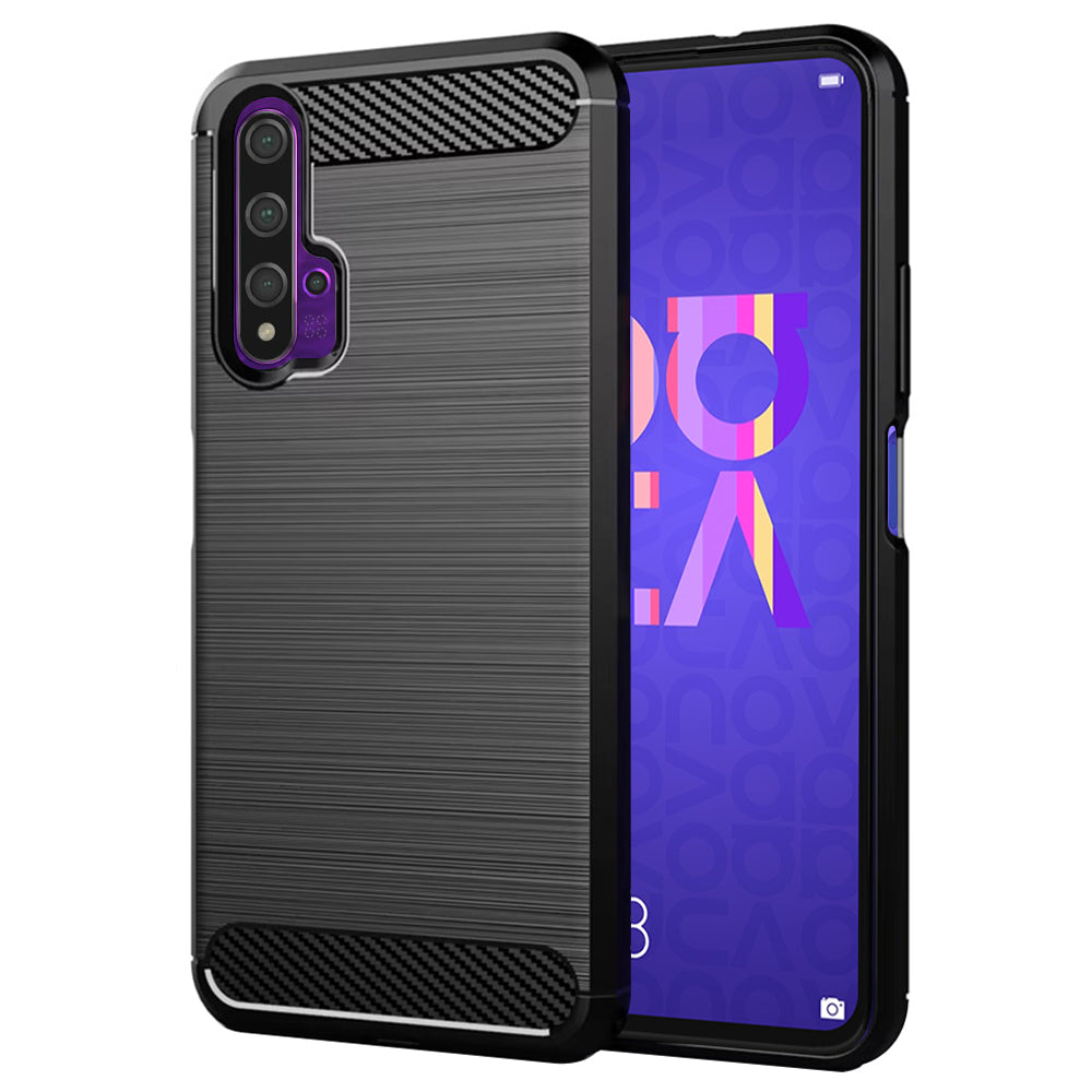 Puzdro pre Huawei nova 5T / Honor 20, Techsuit, Karbón, Čierna