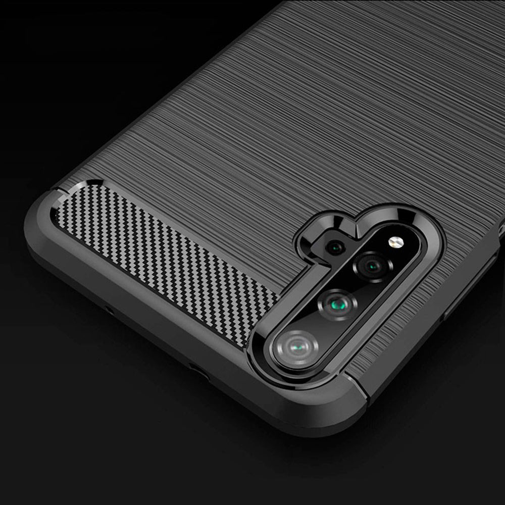 Puzdro pre Huawei nova 5T / Honor 20, Techsuit, Karbón, Čierna