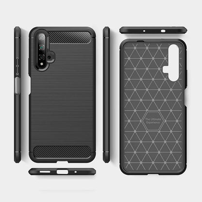 Puzdro pre Huawei nova 5T / Honor 20, Techsuit, Karbón, Čierna