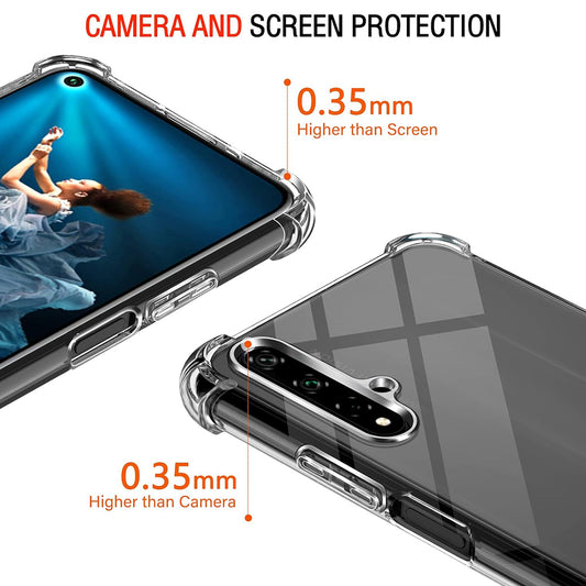 Obal na Huawei nova 5T / Honor 20, Techsuit, nárazuvzdorný priehľadný, transparentný