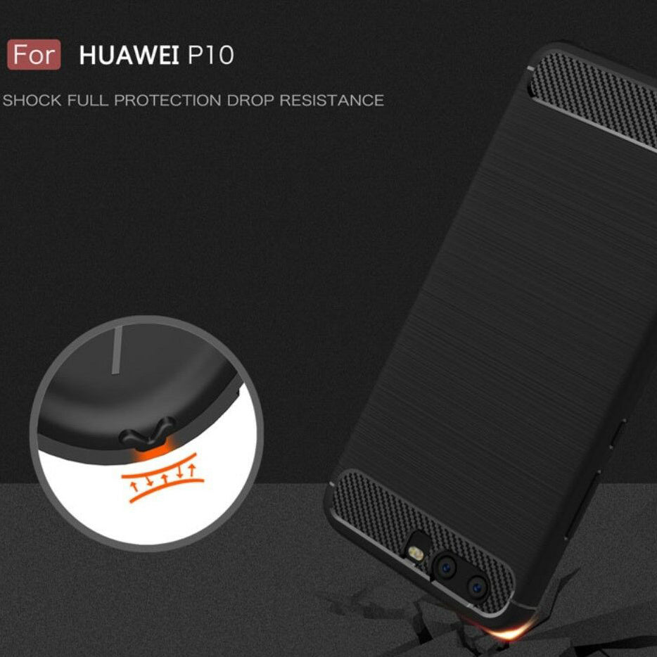 Puzdro pre Huawei P10, Techsuit, Carbon, Čierne