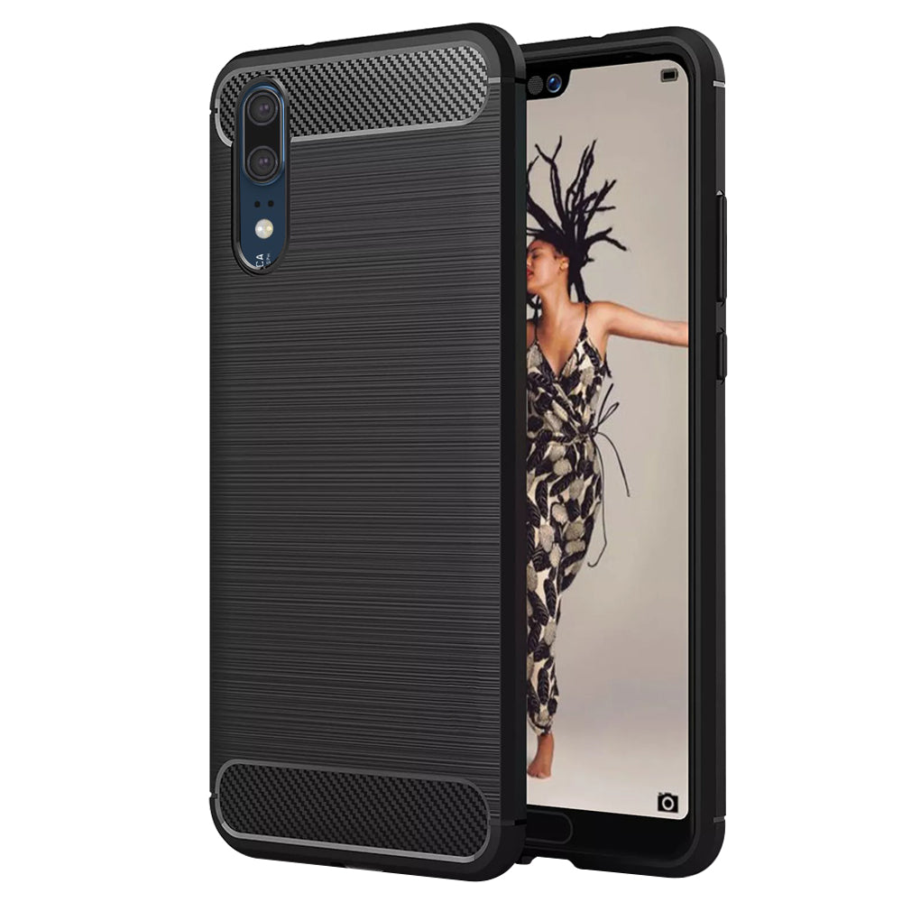Puzdro pre Huawei P20, Techsuit, Carbon, Čierne