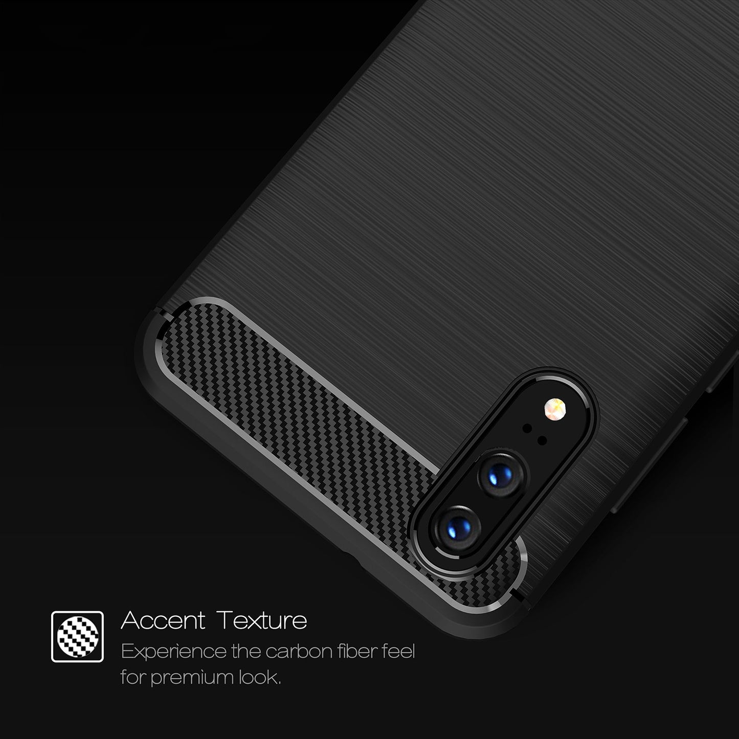 Puzdro pre Huawei P20, Techsuit, Carbon, Čierne