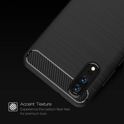 Puzdro pre Huawei P20, Techsuit, Carbon, Čierne