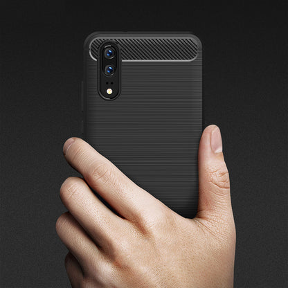 Puzdro pre Huawei P20, Techsuit, Carbon, Čierne