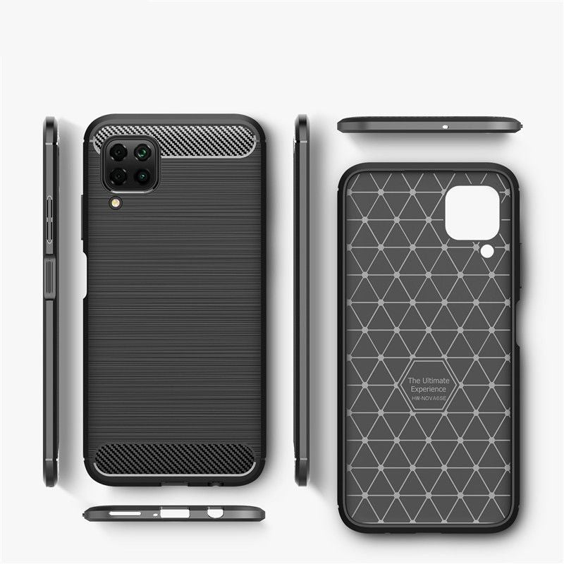 Puzdro pre Huawei P40 lite 4G, Techsuit, Karbón, Čierne