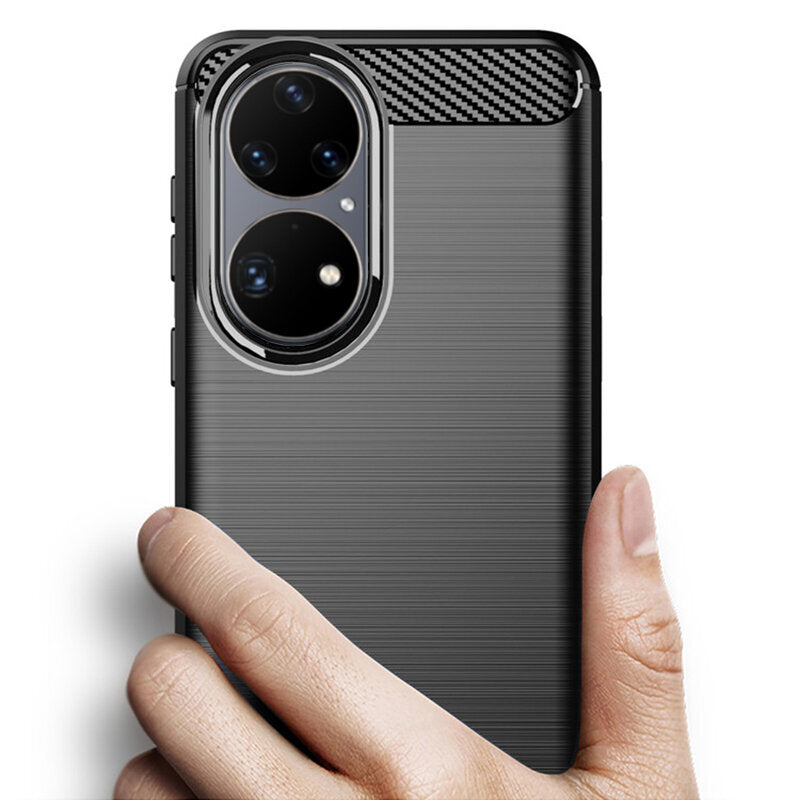 Obal na Huawei P50 Pro, Techsuit, Karbón, Čierny