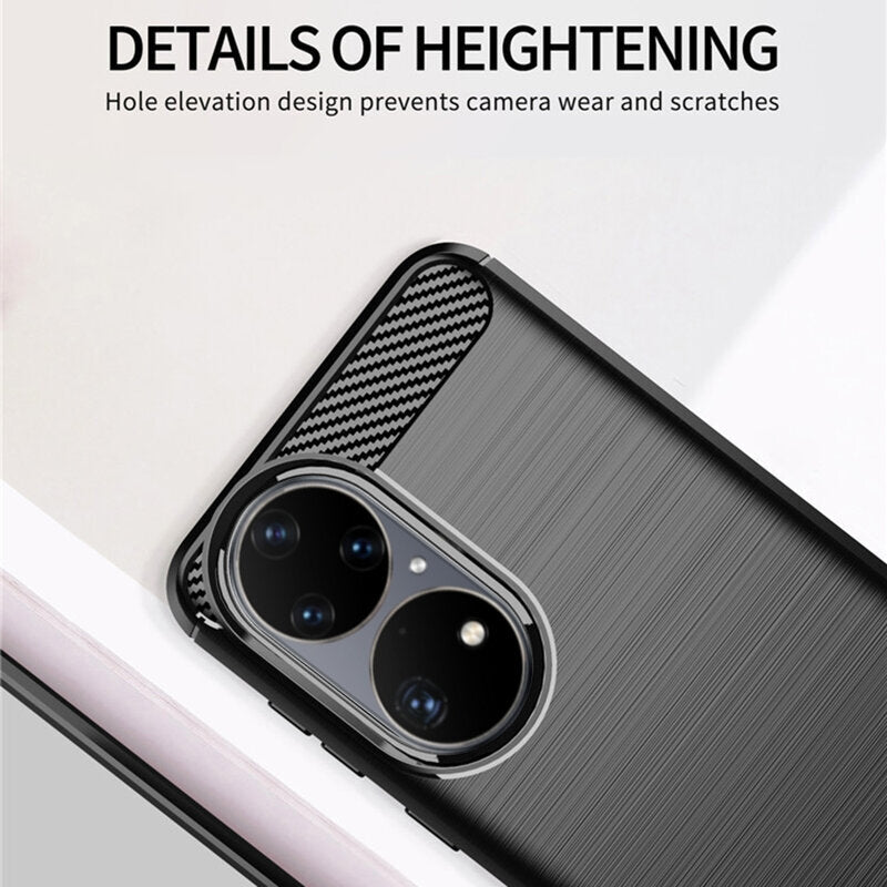 Obal na Huawei P50 Pro, Techsuit, Karbón, Čierny