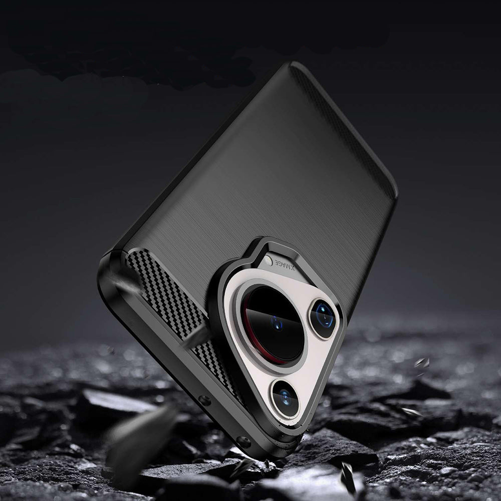 Puzdro pre Huawei Pura 70 Ultra, Techsuit, Karbón, Čierne