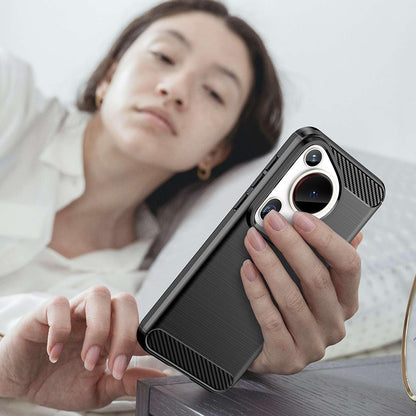 Puzdro pre Huawei Pura 70 Ultra, Techsuit, Karbón, Čierne