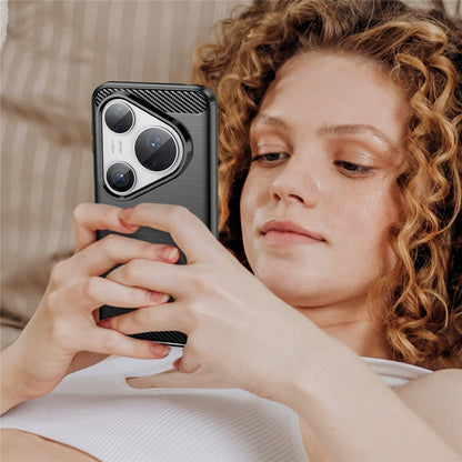 Obal na Huawei Pura 80 Pro / Pura 80 Ultra, Techsuit, Karbón, Čierny