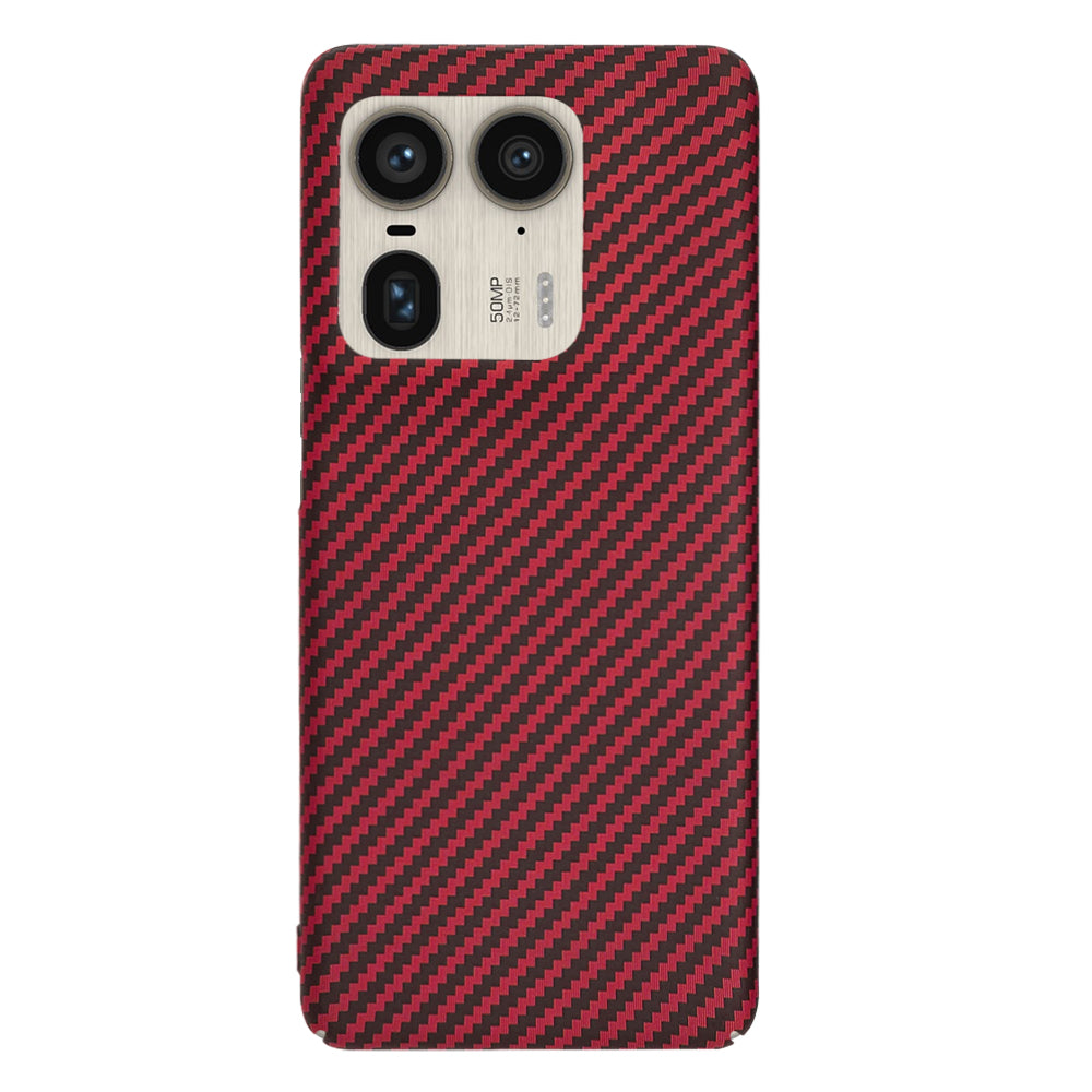 Case for Motorola Edge 50 Ultra, Techsuit, Carbonite FiberShell, Red