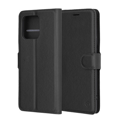 Puzdro pre Motorola Edge 60 Pro, Techsuit, kožené folio, čierne