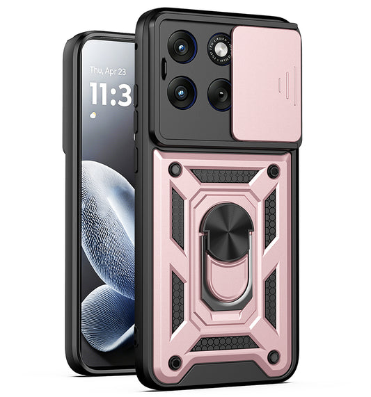 Puzdro pre Motorola Edge 70 Fusion, Techsuit, CamShield, Ružovo zlaté