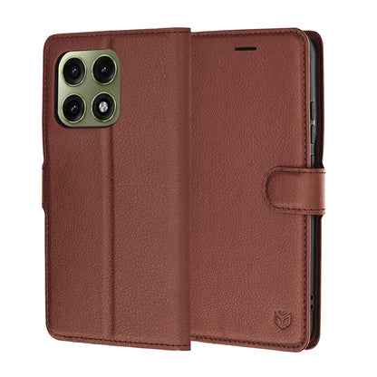Puzdro pre Motorola Edge 70 Pro, Techsuit, kožené folio, hnedé