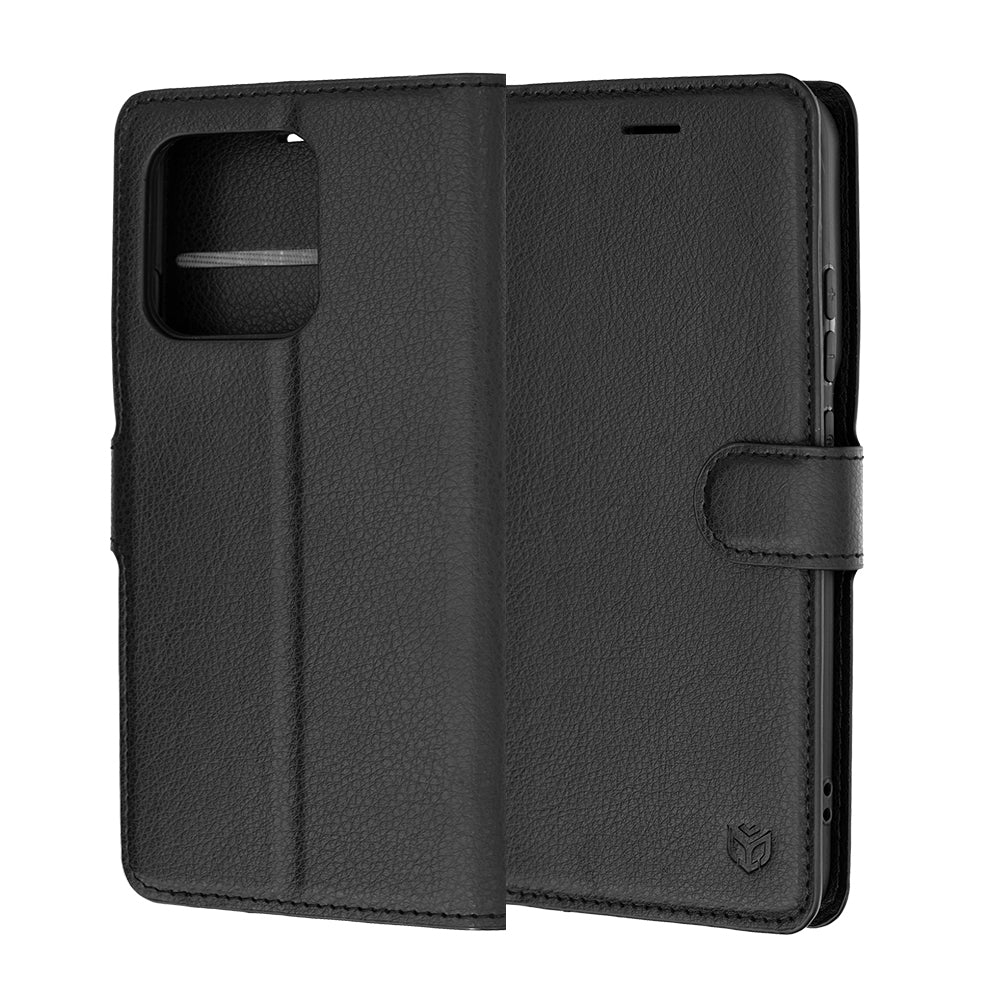 Puzdro pre Motorola Edge 70 Pro, Techsuit, kožené folio, čierne
