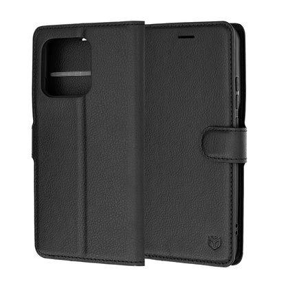 Puzdro pre Motorola Edge 70 Pro, Techsuit, kožené folio, čierne