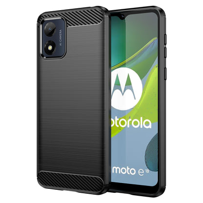 Puzdro pre Motorola Moto E13, OEM, Karbón, Čierne