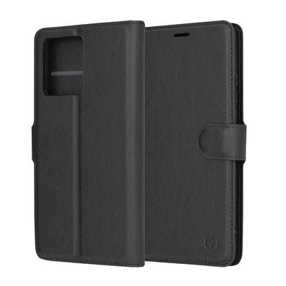 Obal na Motorola Moto G86, Techsuit, kožené folio, čierny