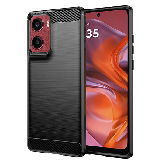 Puzdro pre Motorola Moto E15 / G05, Techsuit, Karbón, Čierne