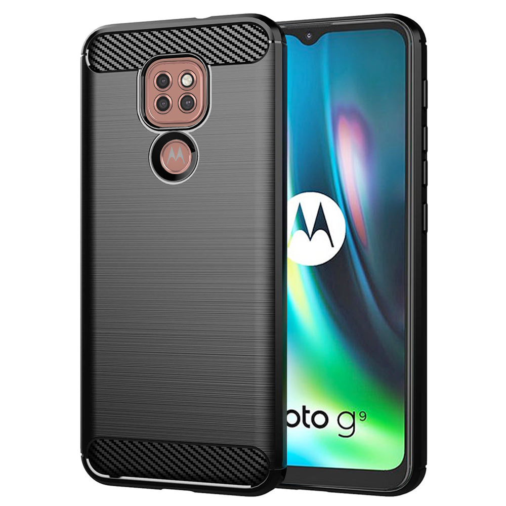 Puzdro pre Motorola Moto E7 Plus / G9 Play, Techsuit, Karbón, Čierne