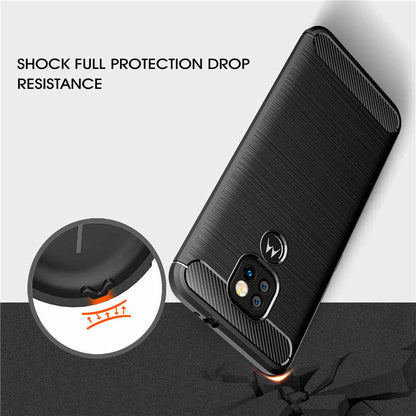 Puzdro pre Motorola Moto E7 Plus / G9 Play, Techsuit, Karbón, Čierne