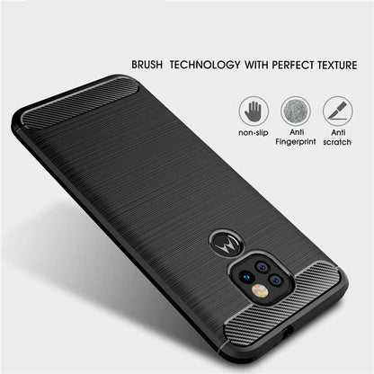 Puzdro pre Motorola Moto E7 Plus / G9 Play, Techsuit, Karbón, Čierne