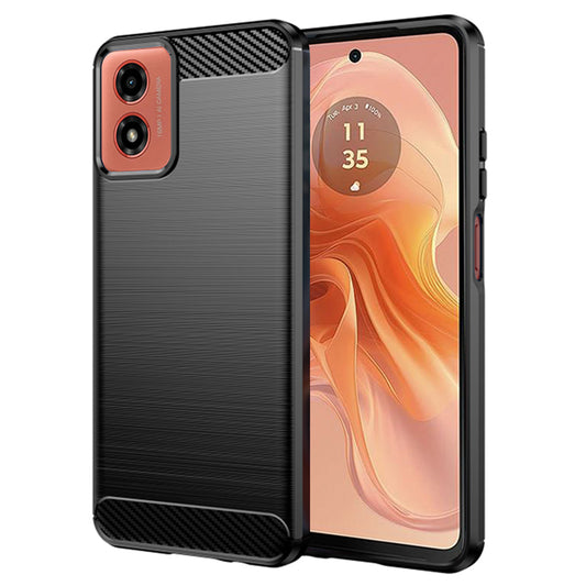 Puzdro pre Motorola Moto G04s / E14 / G24 Power / G04 / G24, Techsuit, Karbón, Čierne