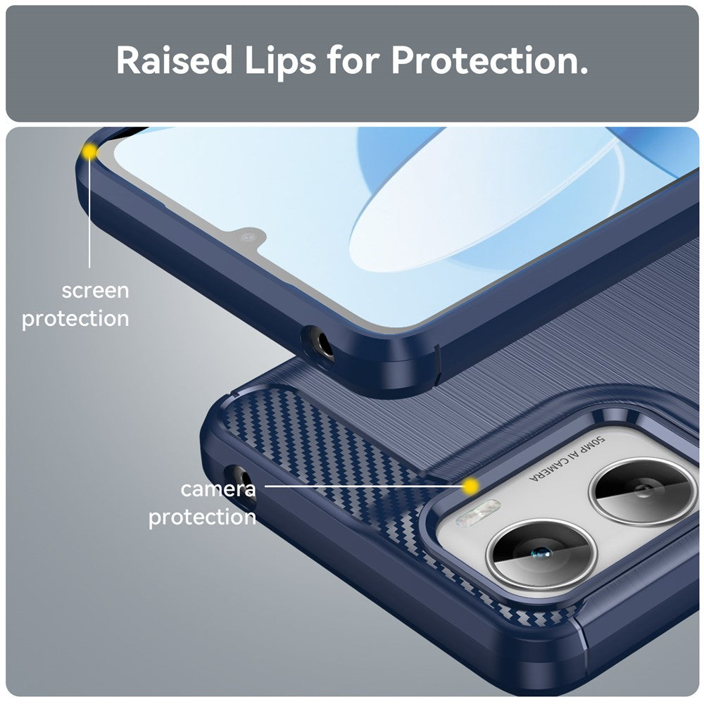 Puzdro pre Motorola Moto G06 Power / G06, Techsuit, Carbon, Modrá