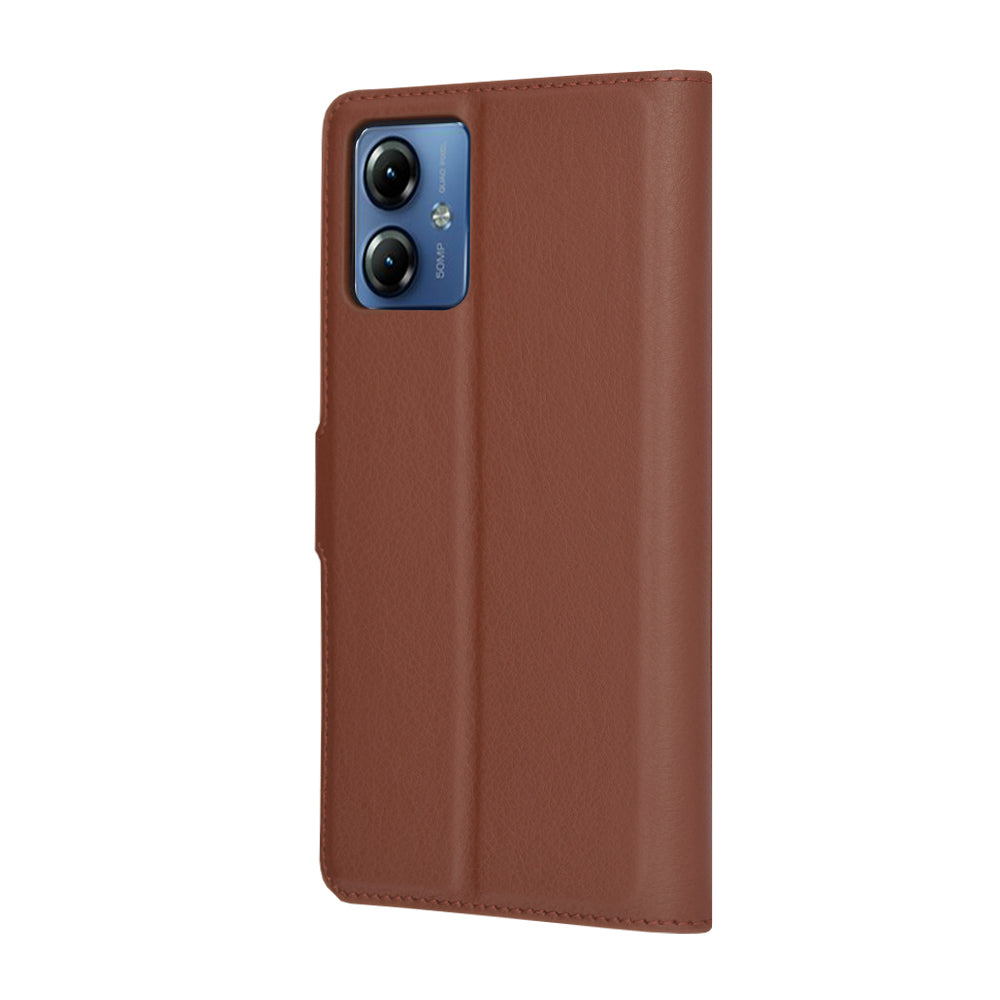 Puzdro pre Motorola Moto G14, Techsuit, kožené folio, hnedé