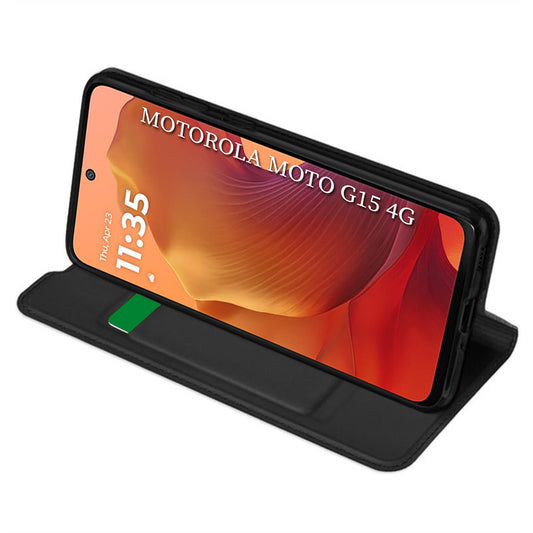 Puzdro pre Motorola Moto G15 / G15 Power, Techsuit, Magskin Book, Čierne