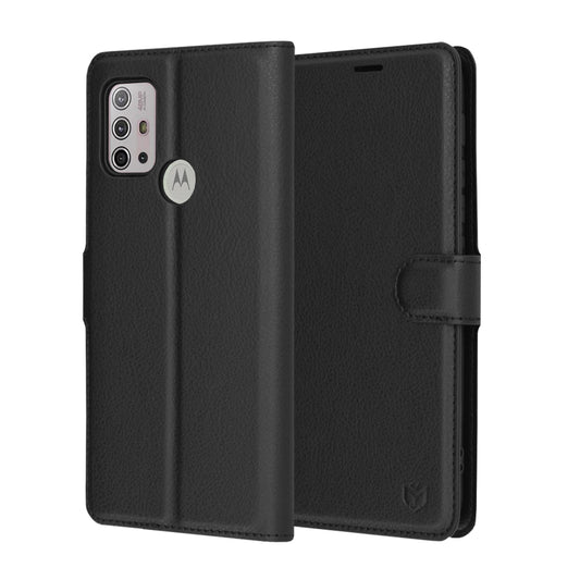 Puzdro pre Motorola Moto G30 / G20 / G10, Techsuit, kožené folio, čierne