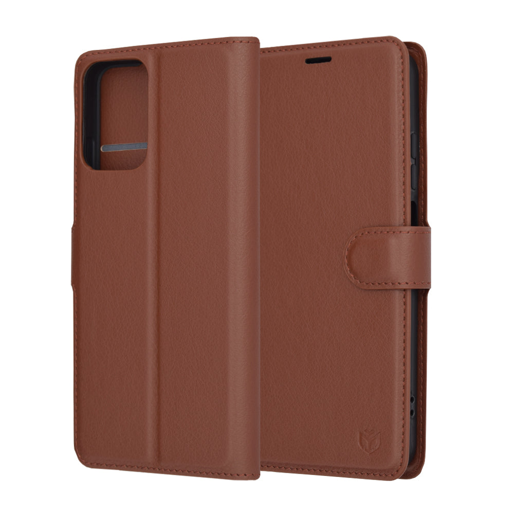 Puzdro pre Motorola Moto G45 / G34, Techsuit, Leather Folio, Hnedé