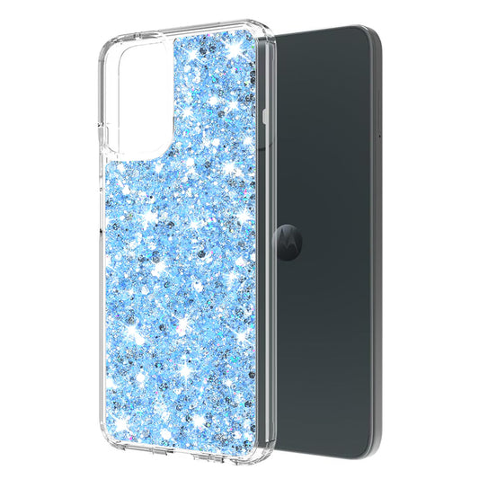 Puzdro pre Motorola Moto G45 / G34, Techsuit, Trblietavý Glitter, Modrá