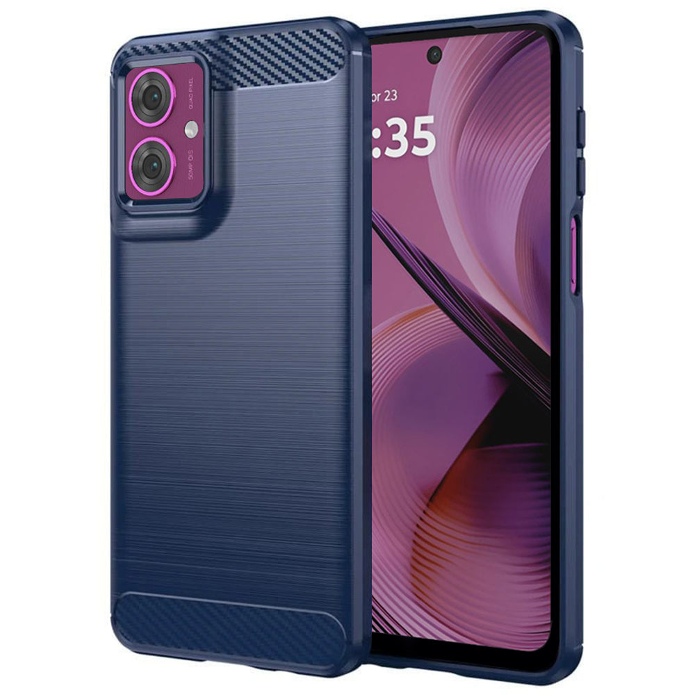 Puzdro pre Motorola Moto G55, Techsuit, Karbón, Modrá