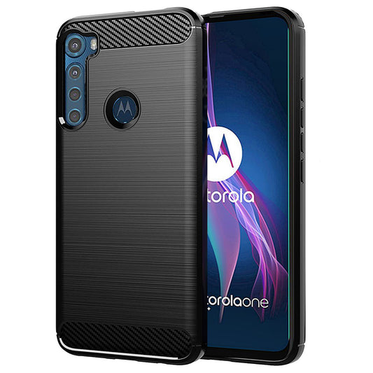 Puzdro pre Motorola One Fusion+, Techsuit, Carbon, Čierne