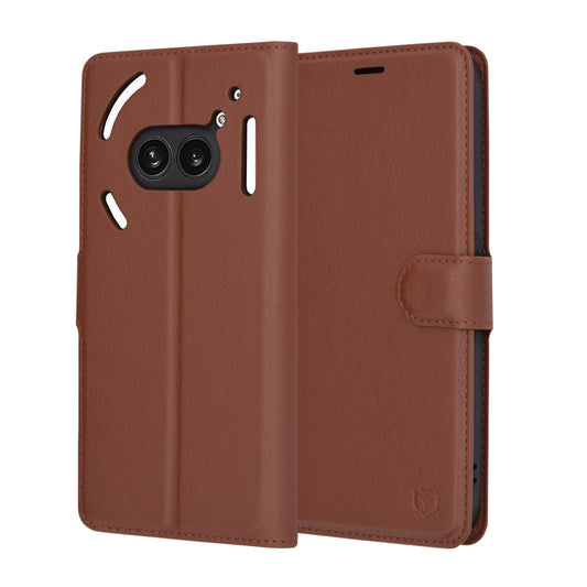 Obal na Nothing Phone (2a) Plus / Phone (2a), Techsuit, kožený folio, hnedý