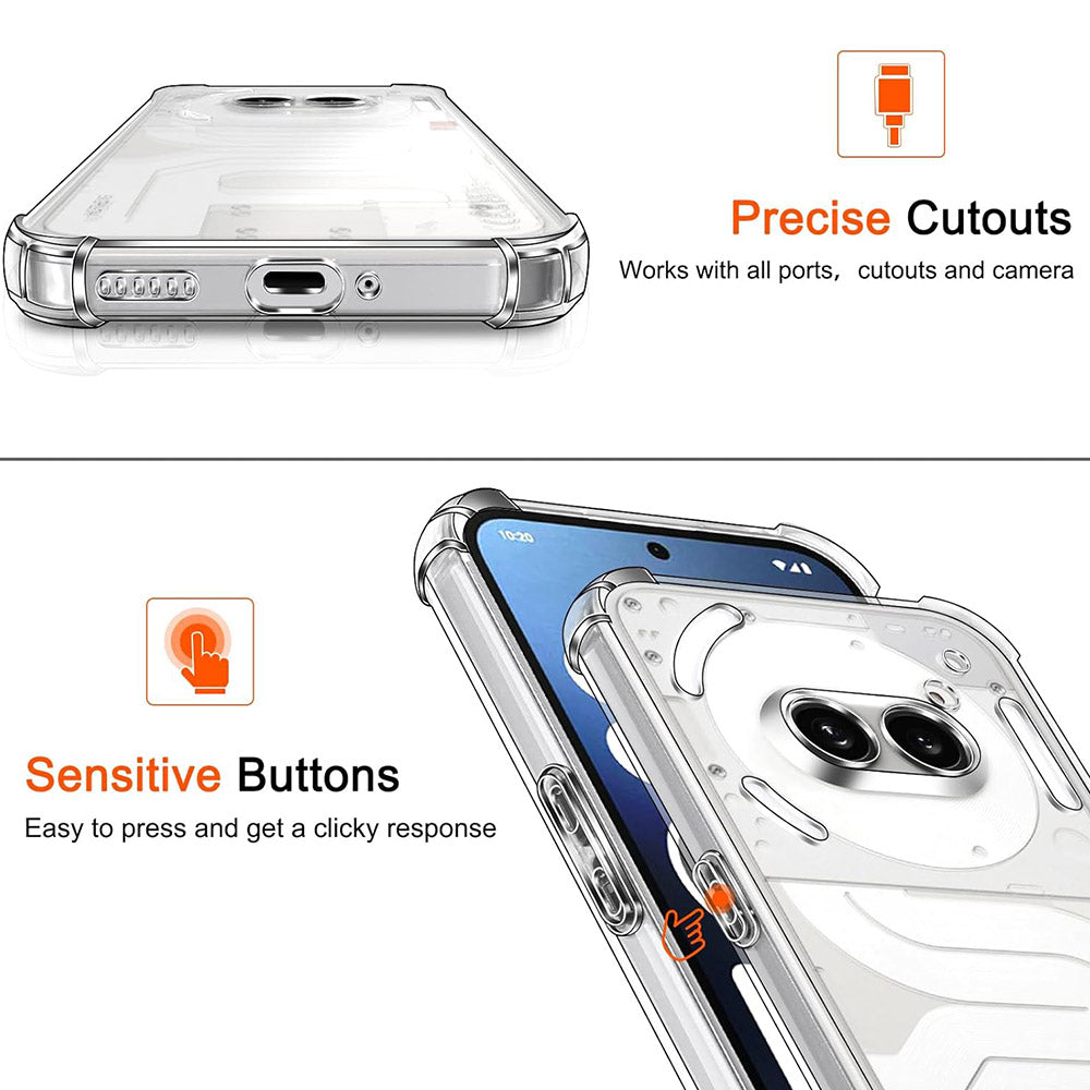 Case for Nothing Phone (3a), Techsuit, Shockproof Clear, Transparent