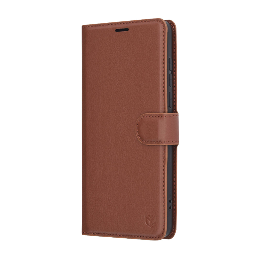 Case for OnePlus 13, Techsuit, Leather Folio, Brown