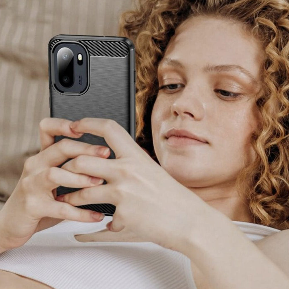 Puzdro pre OnePlus 15R, Techsuit, Carbon, Čierne