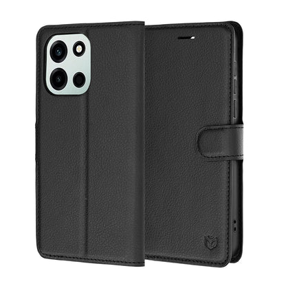 Puzdro na OnePlus Nord 6, Techsuit, kožené folio, čierne