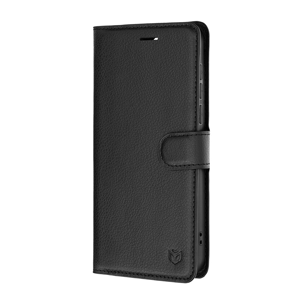 Puzdro na OnePlus Nord 6, Techsuit, kožené folio, čierne