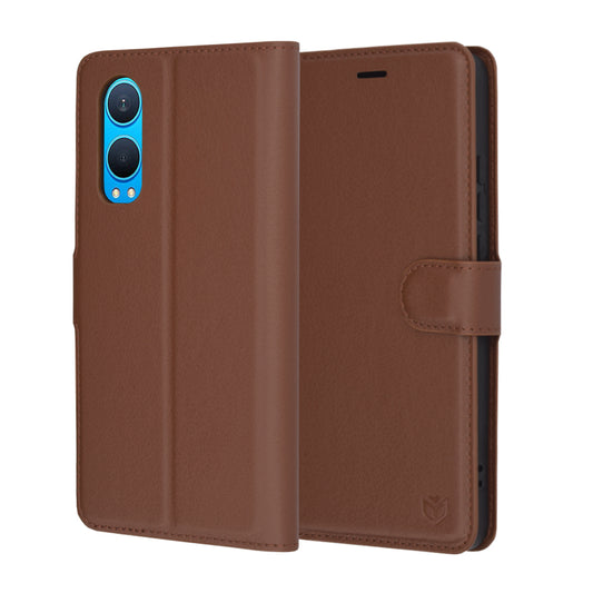 Puzdro pre OnePlus Nord CE4 Lite, Techsuit, kožené folio, hnedé